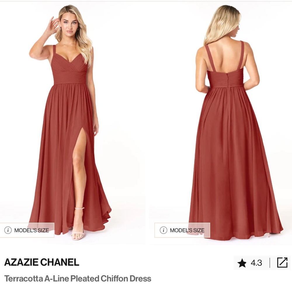 Azazie Chanel A-Line Pleated Maxi Dress